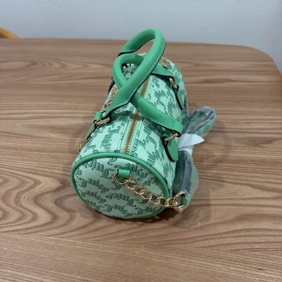 Juicy Couture Pep In Her Step Mini Barrel Bag Purse Mint Green Bling Y2K - Picture 3 of 8